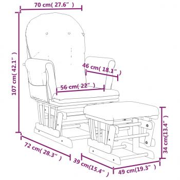 Schaukelsessel mit Hocker Gleitend Hellrosa Stoff