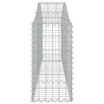 Gabione mit Hochbogen 200x30x60/80 cm Verzinktes Eisen