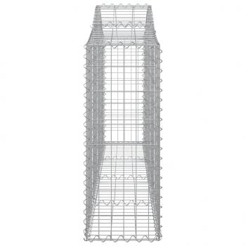 Gabione mit Hochbogen 200x30x80/100 cm Verzinktes Eisen