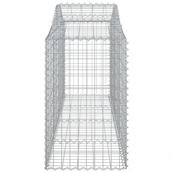 Gabione mit Hochbogen 200x50x80/100 cm Verzinktes Eisen