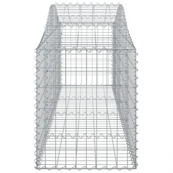 Gabione mit Hochbogen 200x50x60/80 cm Verzinktes Eisen