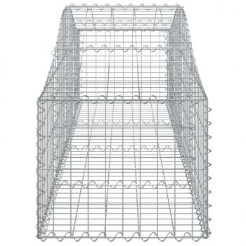 Gabione mit Hochbogen 200x50x40/60 cm Verzinktes Eisen