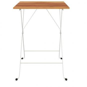 Bistrotisch Klappbar 55x54x71 cm Massivholz Akazie und Stahl