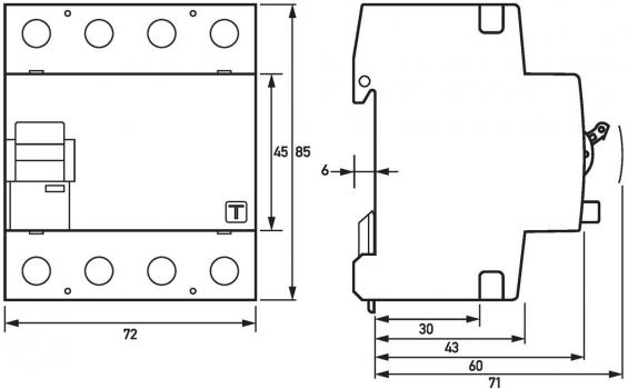 Doepke DFS 4 080-4/0,03-B SK Fehlerstromschutzschalter, 80/0,03A, 4-polig, Typ B (09154998)