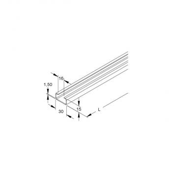 Niedax Ankerschiene C-Prof. SW 16, 30x15x2000mm, ungelocht bandverzinkt (2970/2SO)