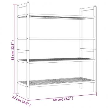 Schuhregale 2 Stk. 69x27x41 cm Massivholz Nussbaum