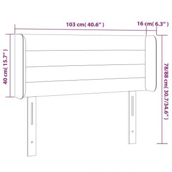 Kopfteil mit Ohren Rosa 103x16x78/88 cm Samt