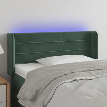 ARDEBO.de - LED Kopfteil Dunkelgrün 83x16x78/88 cm Samt