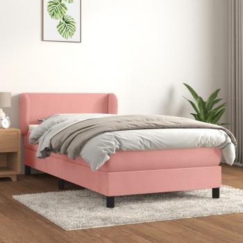 ARDEBO.de - Boxspringbett mit Matratze Rosa 100x200 cm Samt