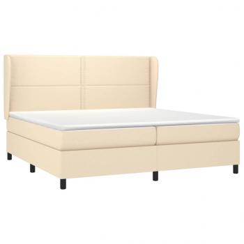 Boxspringbett mit Matratze Creme 200x200 cm Stoff