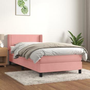 ARDEBO.de - Boxspringbett mit Matratze Rosa 90x190 cm Samt