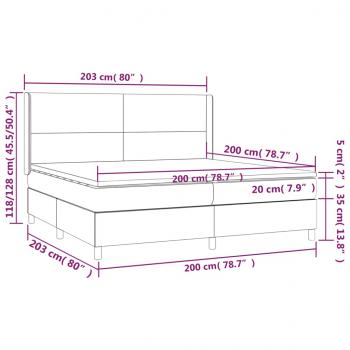 Boxspringbett mit Matratze Taupe 200x200 cm Stoff