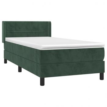 Boxspringbett mit Matratze Dunkelgrün 100x200 cm Samt