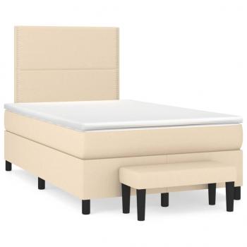 Boxspringbett mit Matratze Creme 120x200 cm Stoff