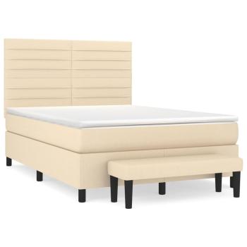 Boxspringbett mit Matratze Creme 140x200 cm Stoff