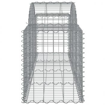 Gabionen mit Hochbogen 40 Stk. 200x50x60/80 cm Verzinktes Eisen