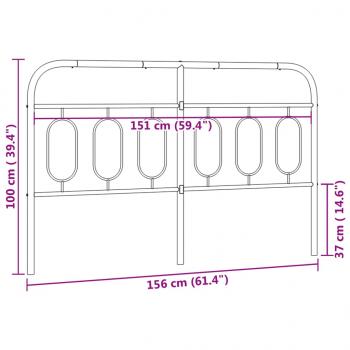 Kopfteil Metall Weiß 150 cm