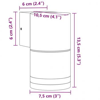 Außenwandleuchten 2 Stk. Schwarz Aluminiumdruckguss