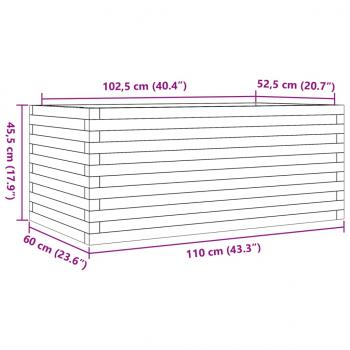 Pflanzkübel Wachsbraun 110x60x45,5 cm Massivholz Kiefer