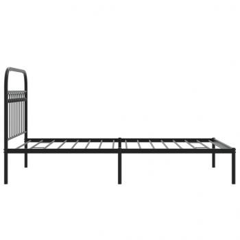 Bettgestell mit Kopfteil Metall Schwarz 107x203 cm