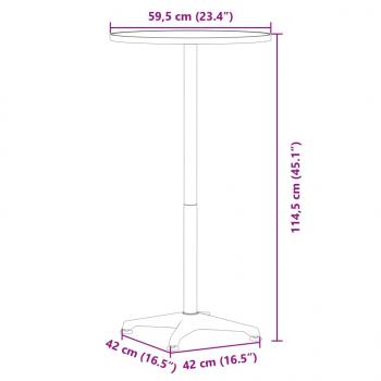 Outdoor-Bartisch Höhenverstellbar Ø59,5x70/114,5 cm Aluminium