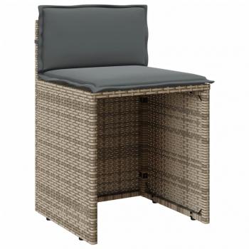 3-tlg. Bistro-Set mit Kissen Beige Poly Rattan