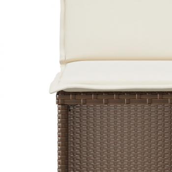 3-tlg. Bistro-Set mit Kissen Braun Poly Rattan