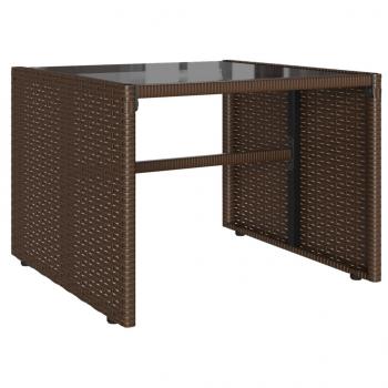 4-tlg. Garten-Sofagarnitur mit Kissen Braun Poly Rattan