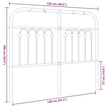 Kopfteil Metall Schwarz 120 cm