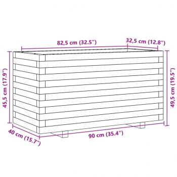 Pflanzkübel Wachsbraun 90x40x49,5 cm Massivholz Kiefer