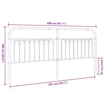 Kopfteil Metall Schwarz 200 cm