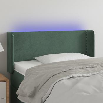 ARDEBO.de - LED Kopfteil Dunkelgrün 103x16x78/88 cm Samt