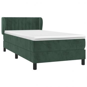 Boxspringbett mit Matratze Dunkelgrün 90x200 cm Samt