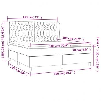 Boxspringbett mit Matratze Creme 180x200 cm Stoff