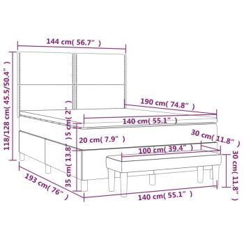 Boxspringbett mit Matratze Creme 140x190 cm Stoff