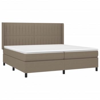 Boxspringbett mit Matratze & LED Taupe 200x200 cm Stoff