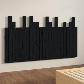 Wand-Kopfteil Schwarz 146,5x3x80 cm Massivholz Kiefer