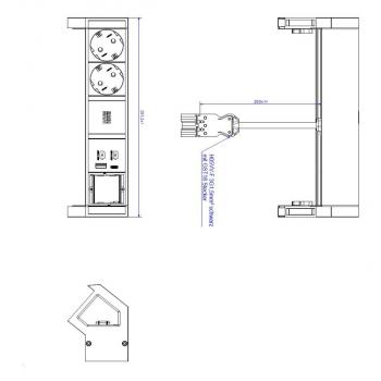 Bachmann DESK 2, 2x Steckdose, 1x USB-Charger A/C 1x CM, schwarz (902.965)