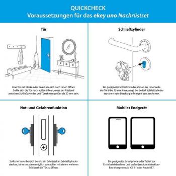 eKey uno Set Fingerprint mit Akku und Funk inkl. eqiva BLUETOOTH Smart Türschlossantrieb, weiß (200024)