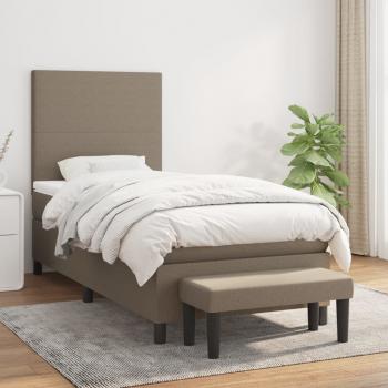 ARDEBO.de - Boxspringbett mit Matratze Taupe 100x200 cm Stoff