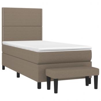 Boxspringbett mit Matratze Taupe 100x200 cm Stoff