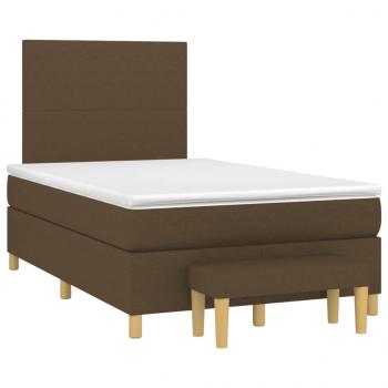 Boxspringbett mit Matratze Dunkelbraun 120x200 cm Stoff