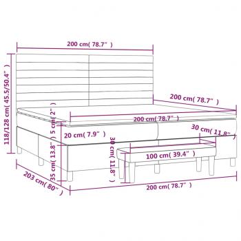 Boxspringbett mit Matratze Taupe 200x200 cm Stoff