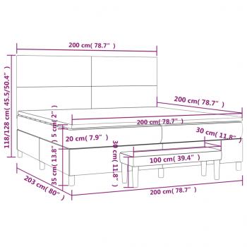 Boxspringbett mit Matratze Schwarz 200x200 cm Kunstleder