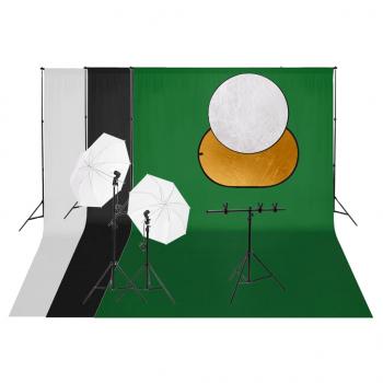 ARDEBO.de - Fotostudio-Set mit Leuchten, Hintergrund und Reflektor