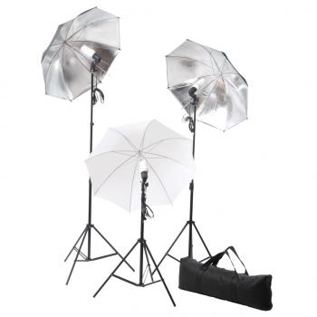 Fotostudio-Set mit Lampen und Hintergrundsystem