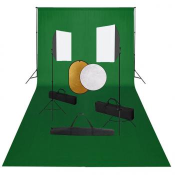 ARDEBO.de - Fotostudio-Set mit Softboxen, Hintergrundsystem und Reflektor