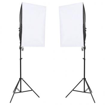 Fotostudio-Set mit Leuchten, Hintergrund und Reflektor