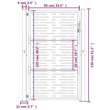 Gartentor Anthrazit 105x130 cm Stahl Quadratisches Design