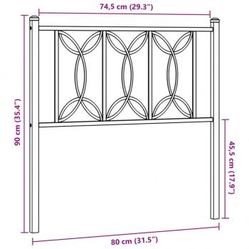 Kopfteil Metall Schwarz 75 cm